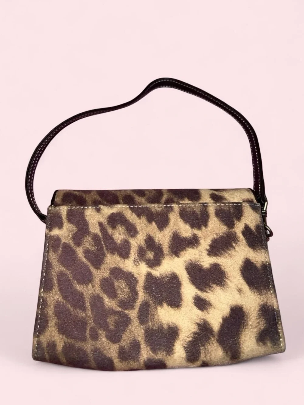Leopard Print Shoulder Bag - Brown